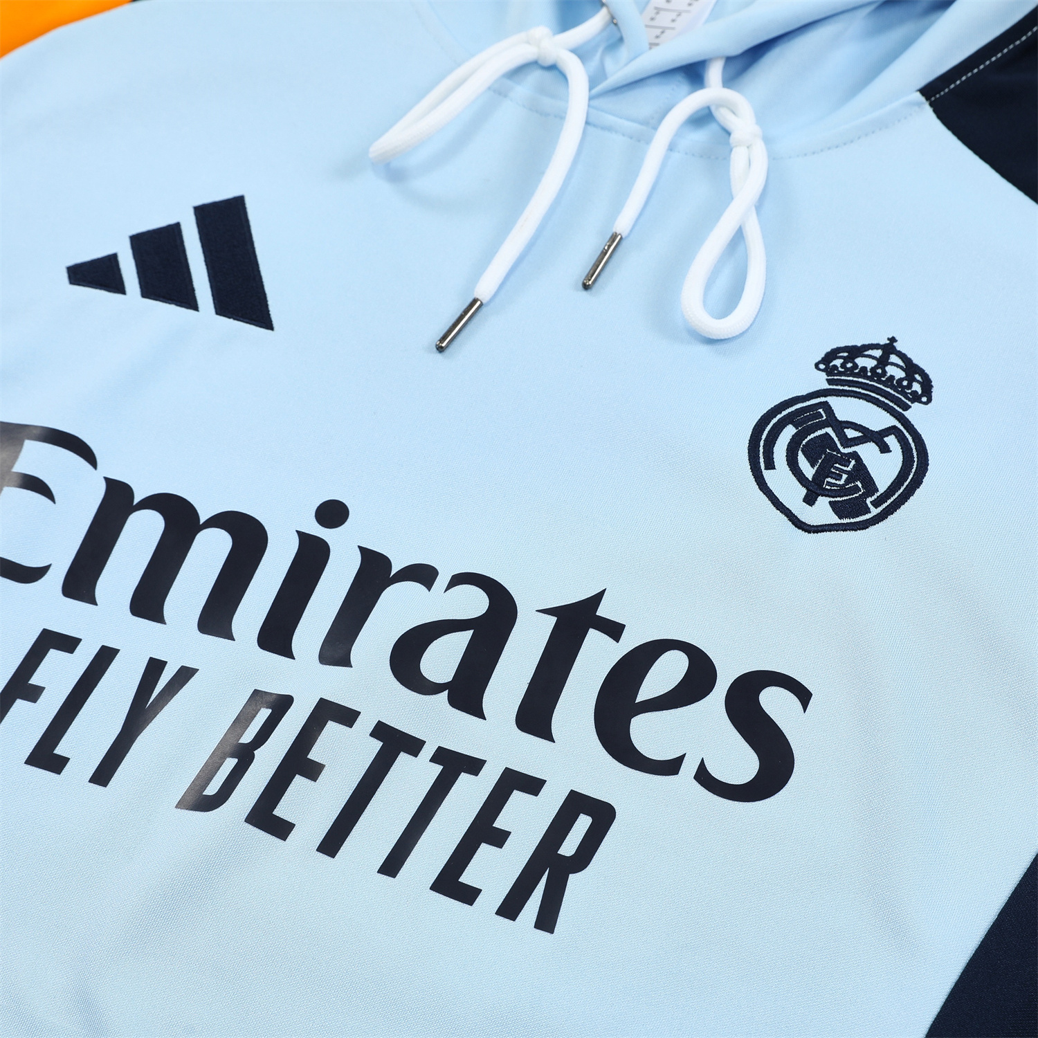 Real Madrid 24-25 Training Hoodie Set - Light Blue Hoodie and Deep Blue Pants - ReplicasJersey