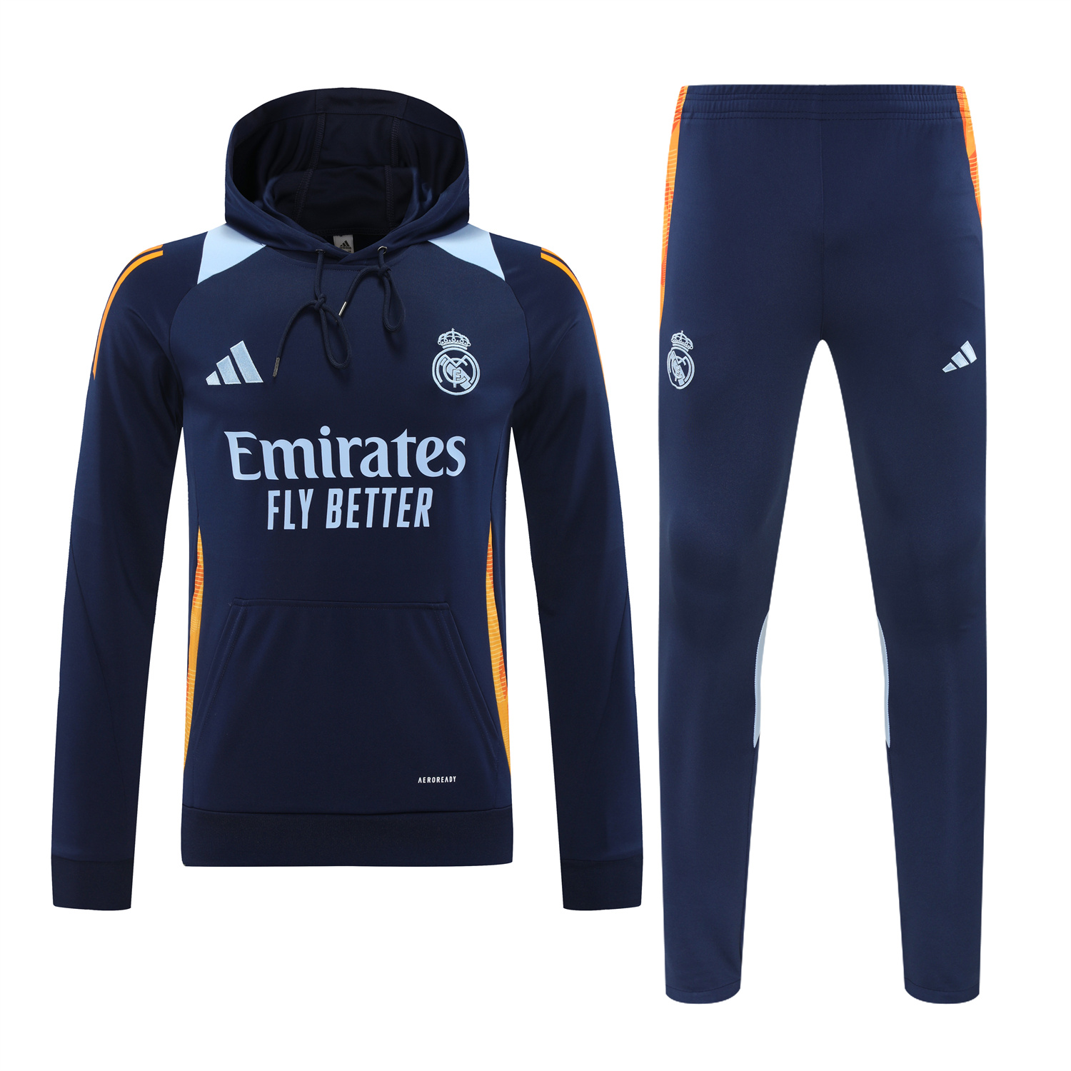 Real Madrid 24-25 Training Hoodie Set - Royal Blue Hoodie and Pants - ReplicasJersey