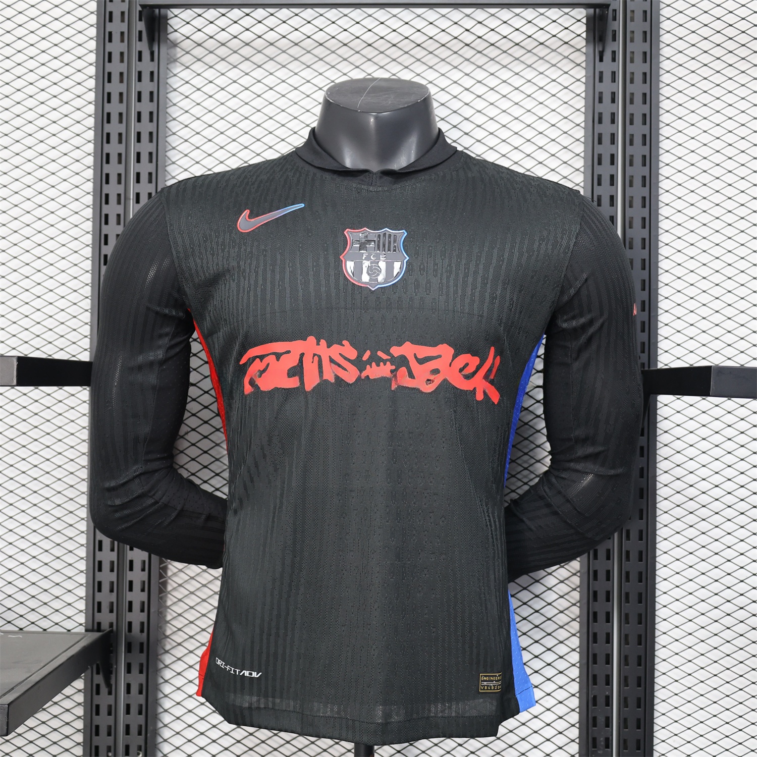 B.A.R.S.A x Travis Scott 24-25 Away Black Long Sleeves Jersey - Player Version - ReplicasJersey