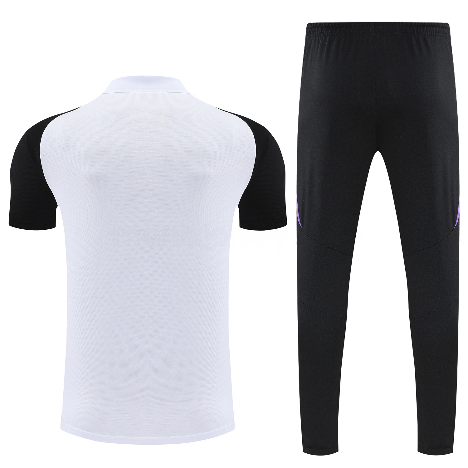 Germany 25-26 POLO Short-Sleeve Training Set - White Top Black Pants - ReplicasJersey