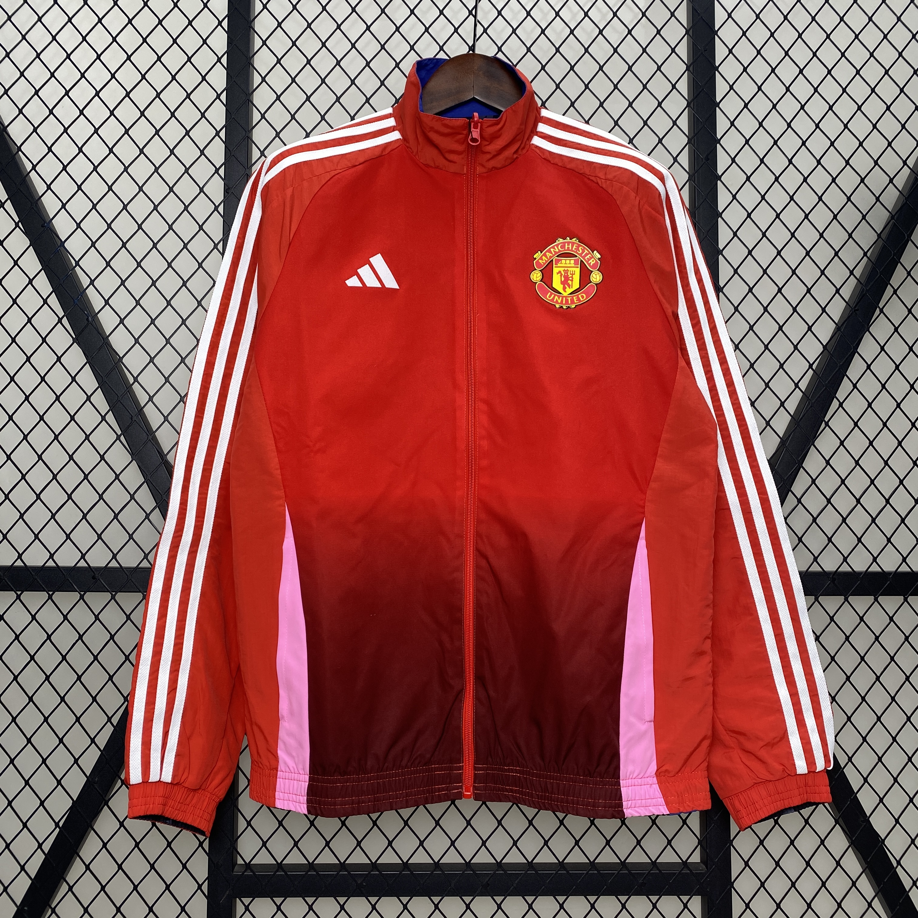 Manchester United 24-25 Double Sided Reversible Windbreaker - Home & Away Jersey Style - ReplicasJersey