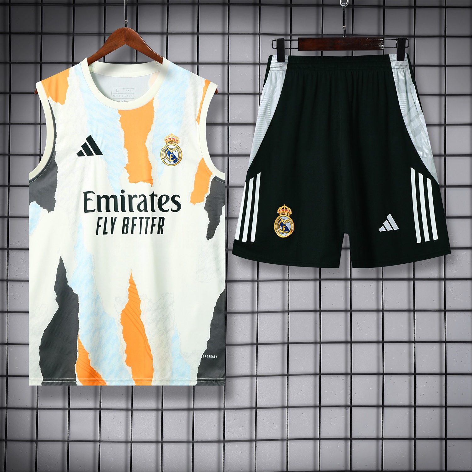 Real Madrid 24-25 Pre-Match Vest Training Set - Camouflage - ReplicasJersey