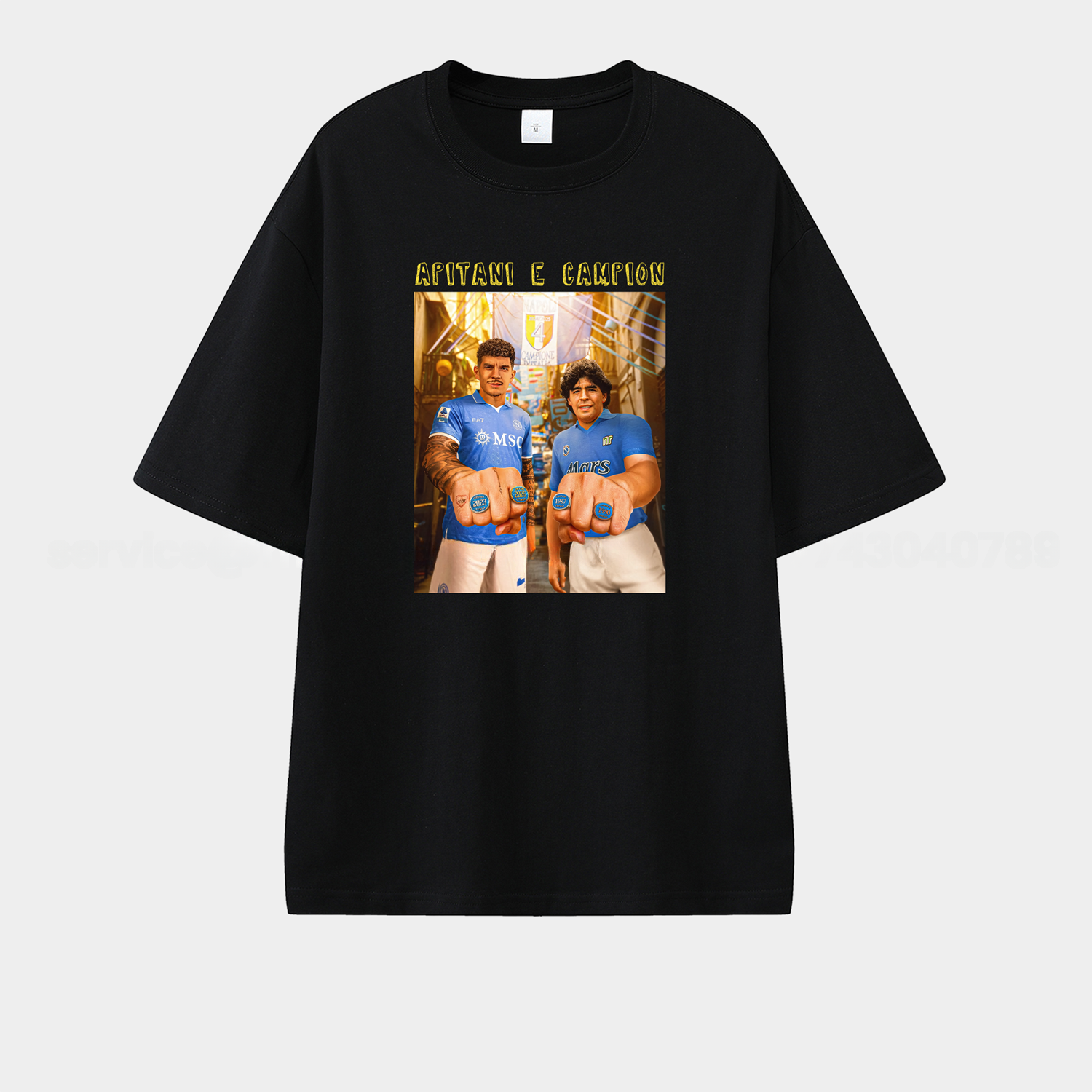 Napoli Apitani E Campion 2025 Unisex Pure Cotton T-shirt - ReplicasJersey