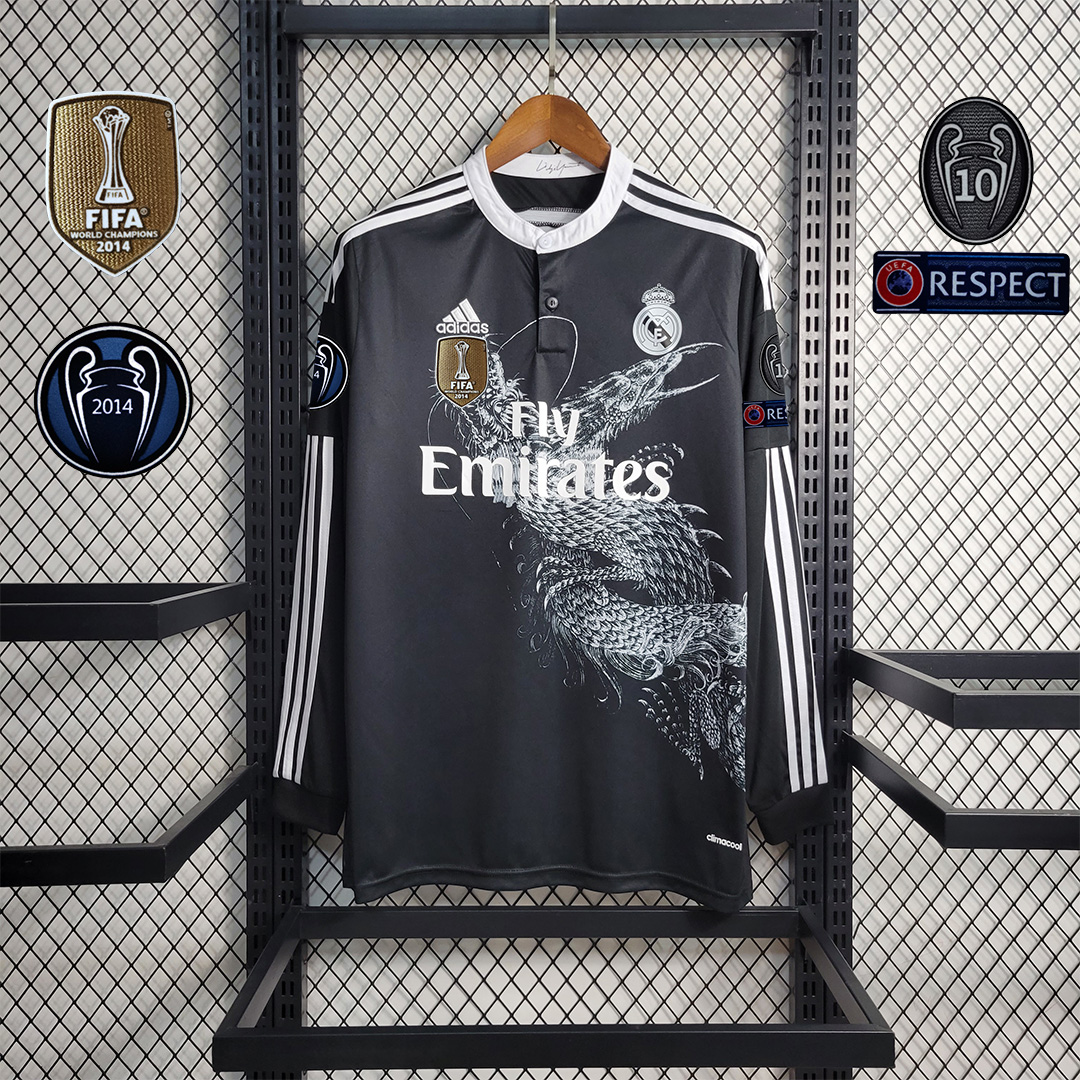 Real Madrid Retro 14-15 Third Away Long Sleeve Jersey - ReplicasJersey