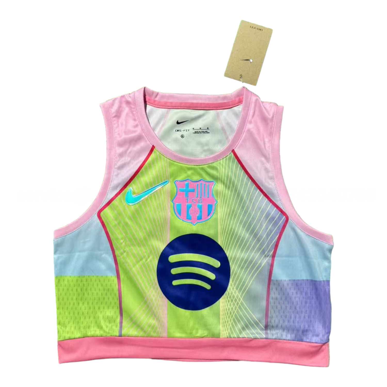 Women's B.A.R.S.A 25-26 Green Pink Yoga Vest - ReplicasJersey