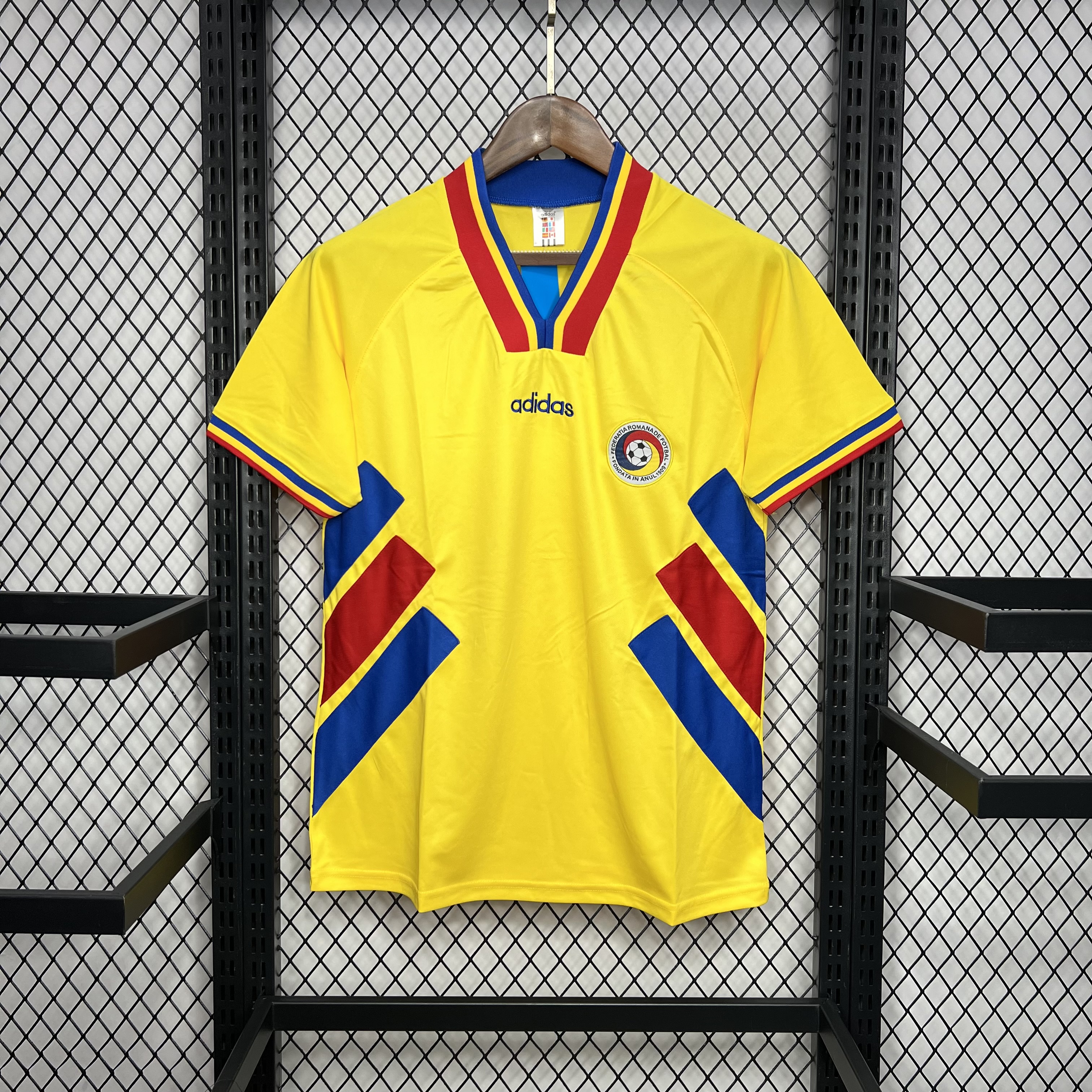 Retro Romania 1994 Home Stadium Jersey - ReplicasJersey
