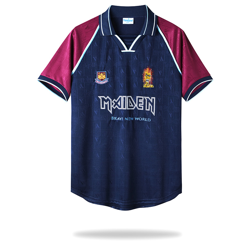 Retro Iron Maiden x West Ham 1999-01 Home Stadium Jersey - ReplicasJersey