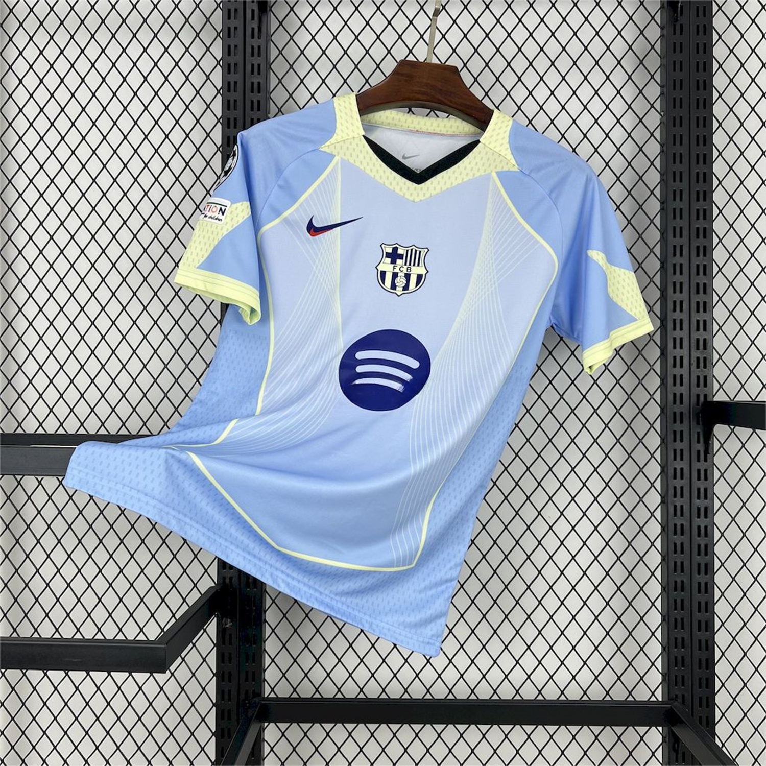 B.A.R.S.A 25-26 T90 Yellow Lines Light Blue Special Jersey - Fans Version - ReplicasJersey