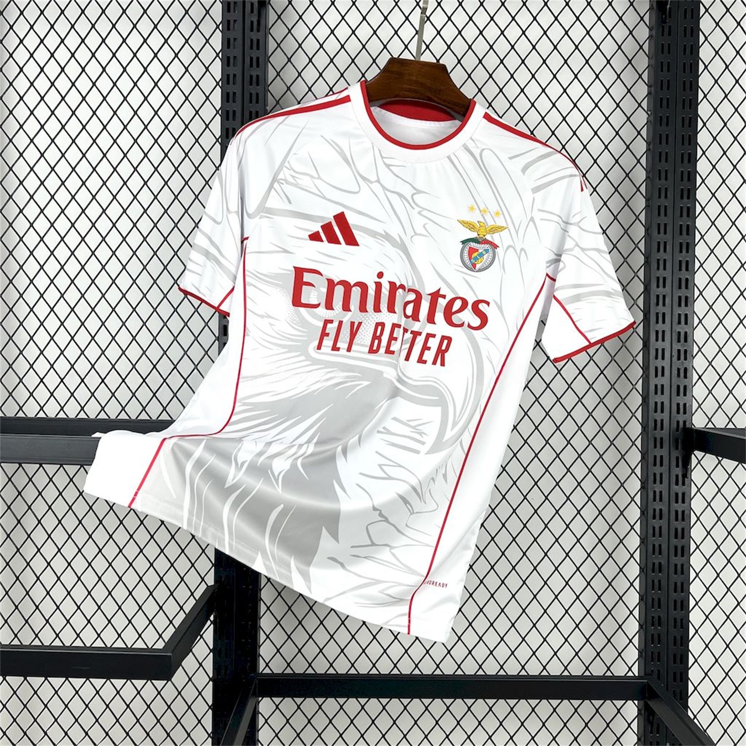 Benfica 24-25 White Red Concept Jersey with Grey Eagle - Fans Version - ReplicasJersey