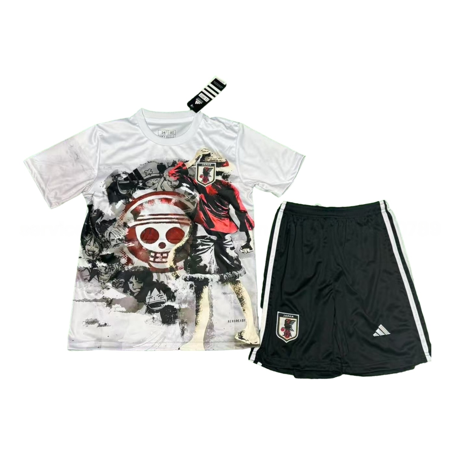 Japan 25-26 Luffy And Skull White Special Kids Kit - ReplicasJersey