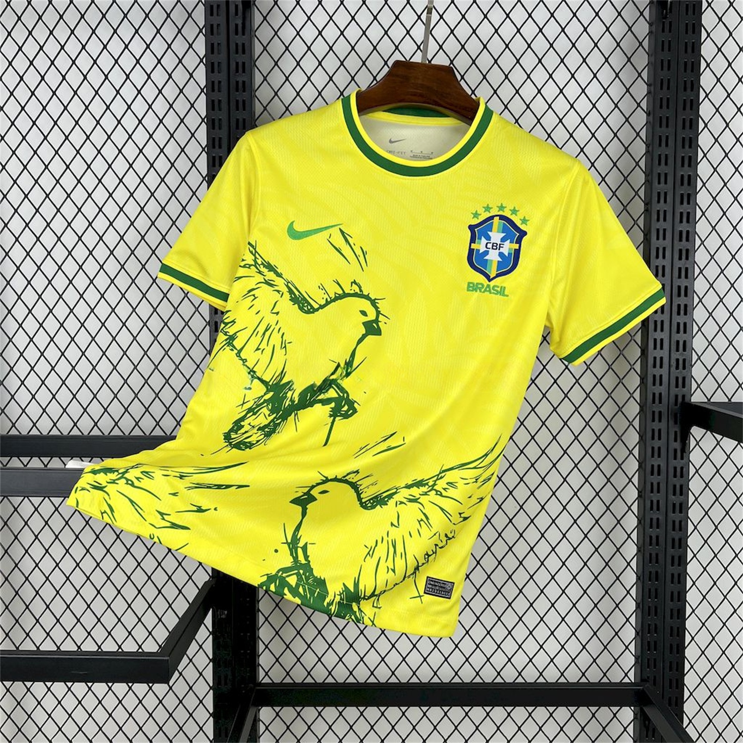 Brazil 25-26 Green Dove Yellow Jersey - Fans Version - ReplicasJersey