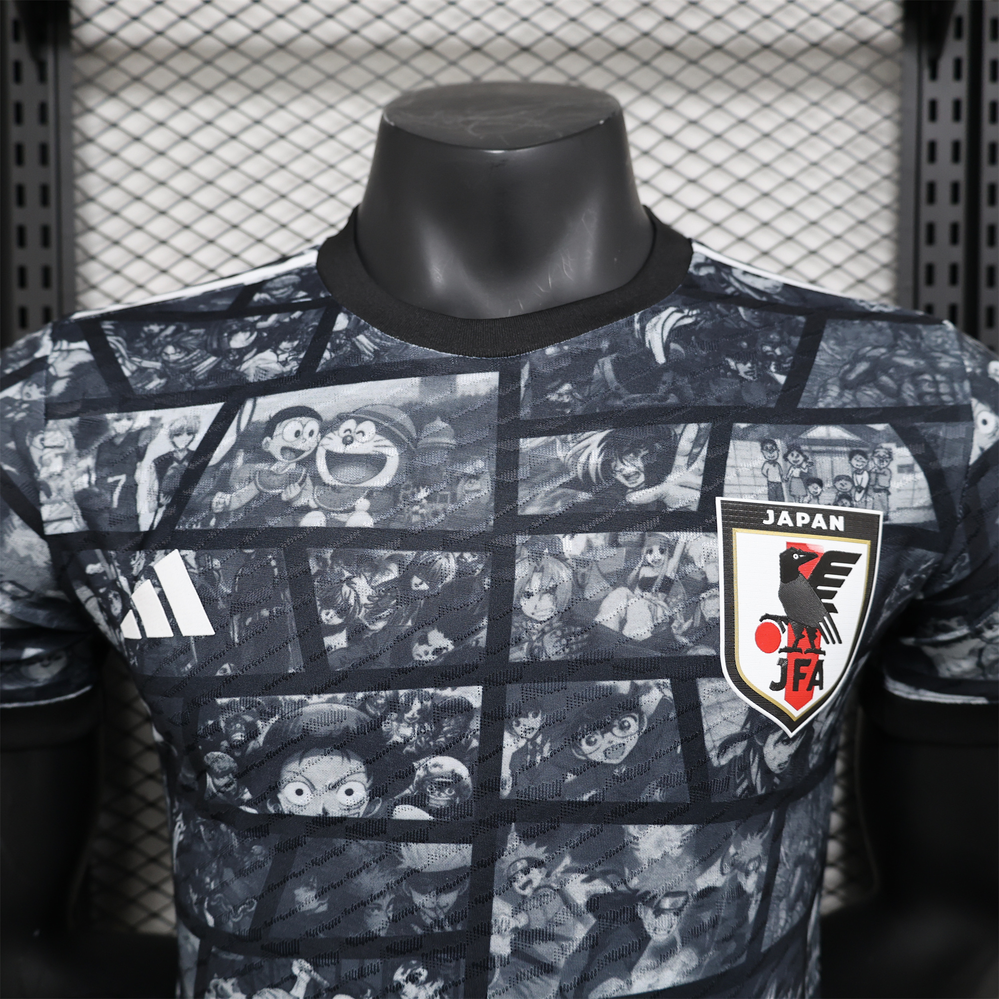 Japan 2024 Black Doraemon Grid Jersey - Player Version - ReplicasJersey