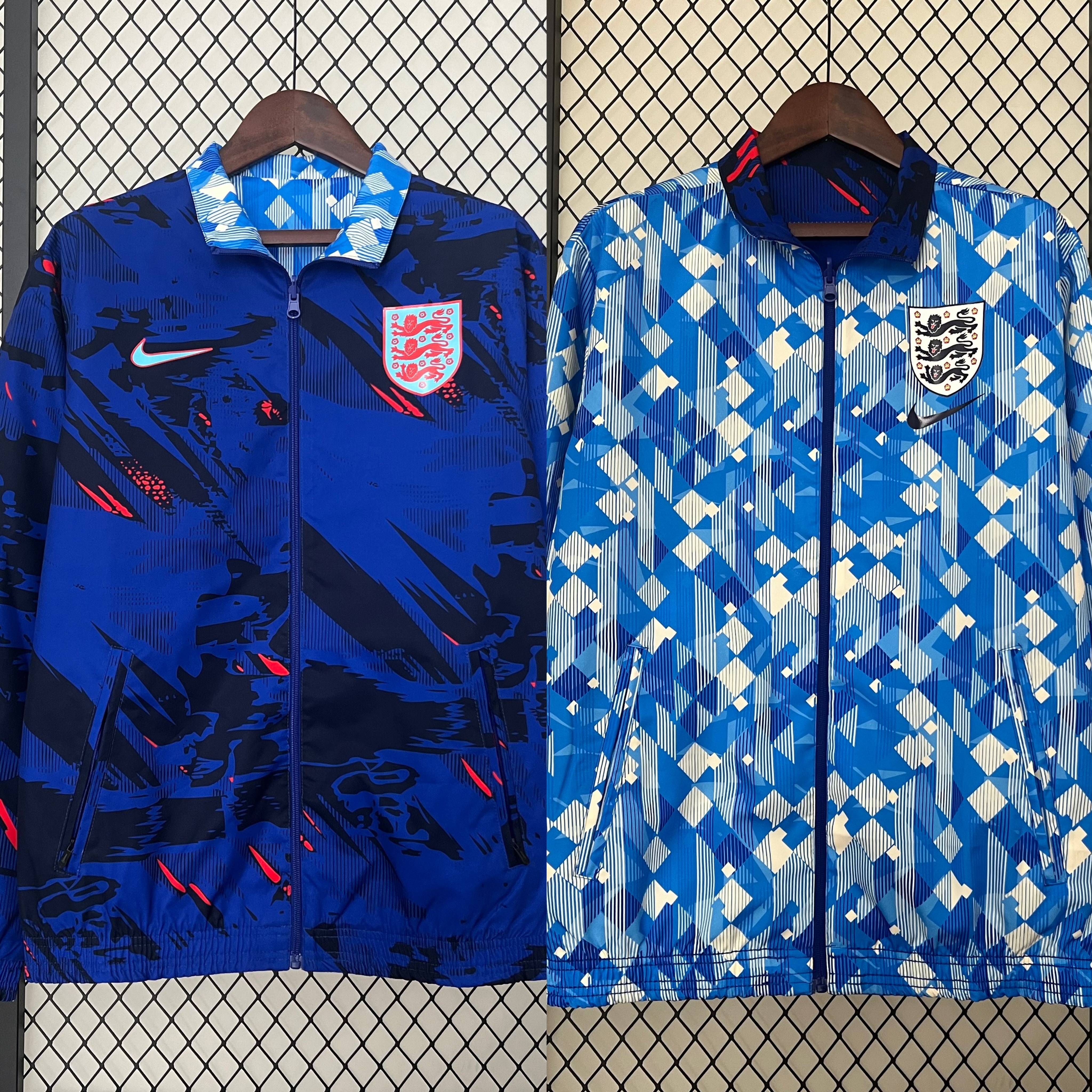 England 2024 Double Sided Reversible Windbreaker - Blue - ReplicasJersey