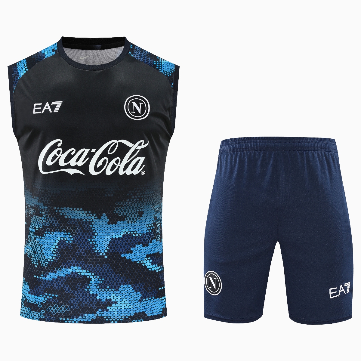 Napoli 24-25 Vest Training Set - Blue Vest & Shorts - ReplicasJersey