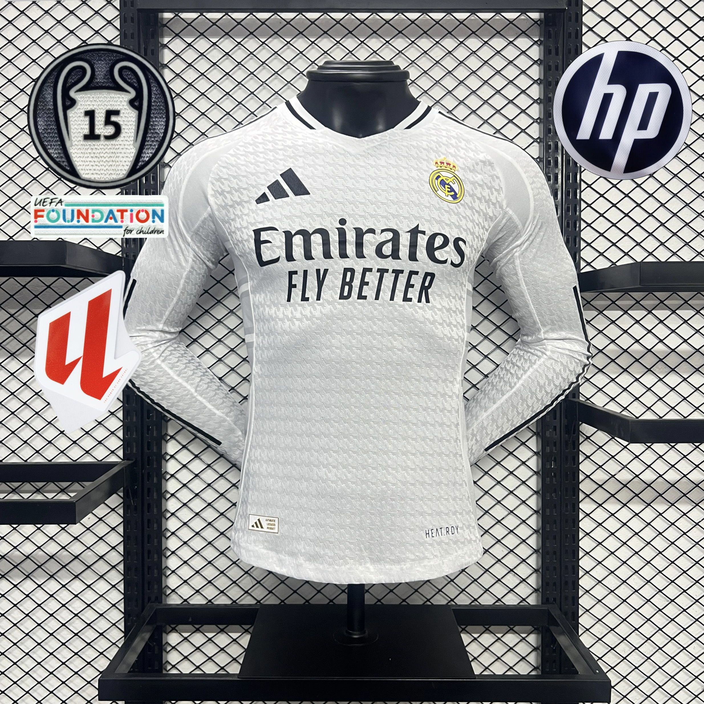Real Madrid 24-25 Home Long Sleeve Jersey - Player Version - ReplicasJersey