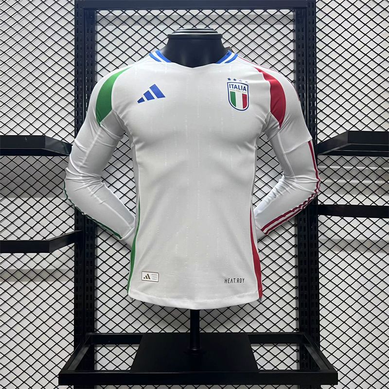 Italy 2024 Away Stadium Long Sleeve Jersey - Player Version - ReplicasJersey