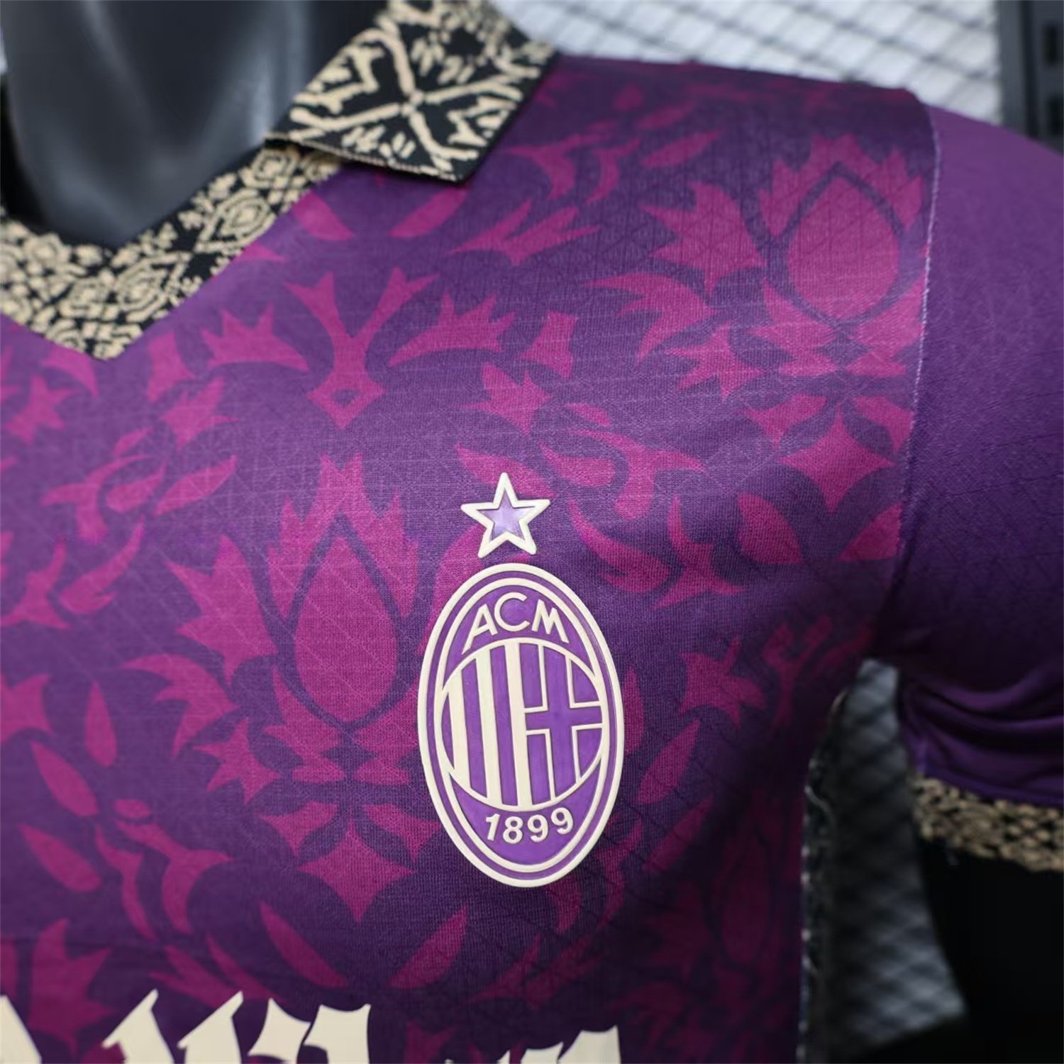 AC Milan 25-26 Team Name Advertisement Purple POLO Special Jersey - Player Version - ReplicasJersey