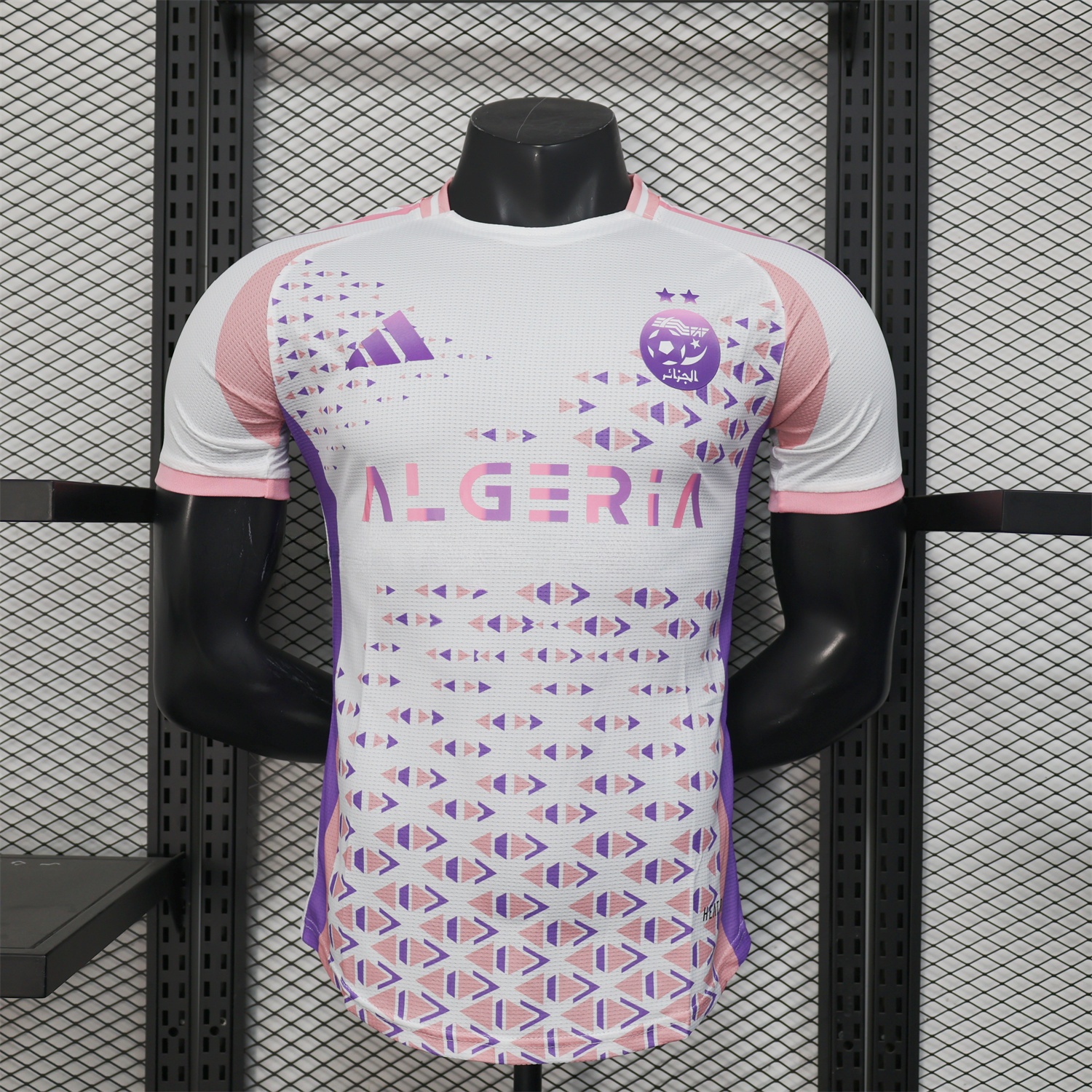Algeria 25-26 Pink and Purple Triangle Pattern Black Jersey - Player Version - ReplicasJersey