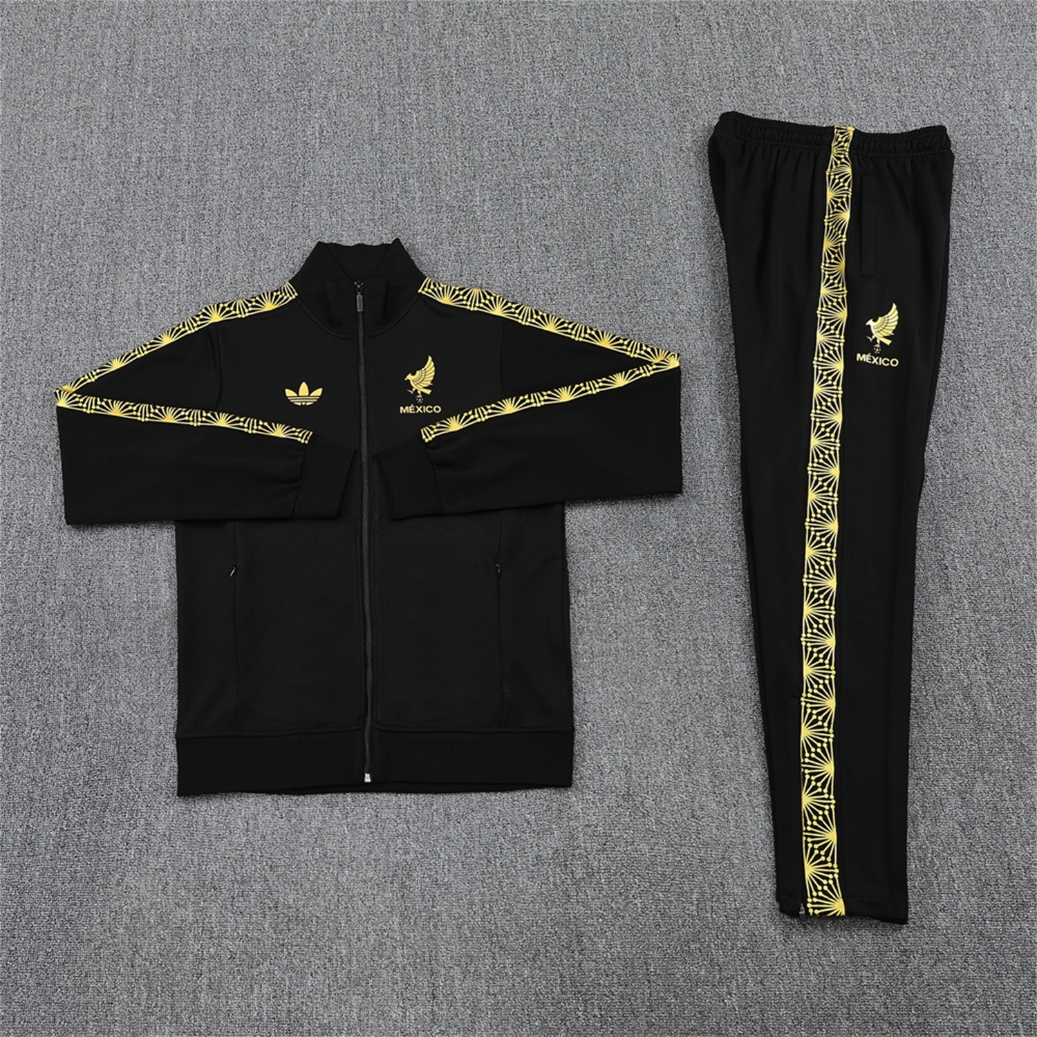 Kids Mexico 2025 Gold Cup Kids Jacket Training Tracksuit - Black Top & Pants - ReplicasJersey