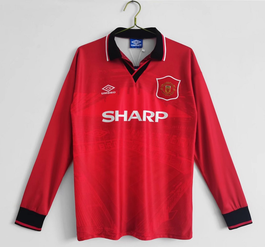 Manchester United Retro 94-96 Home Long Sleeve Jersey - ReplicasJersey