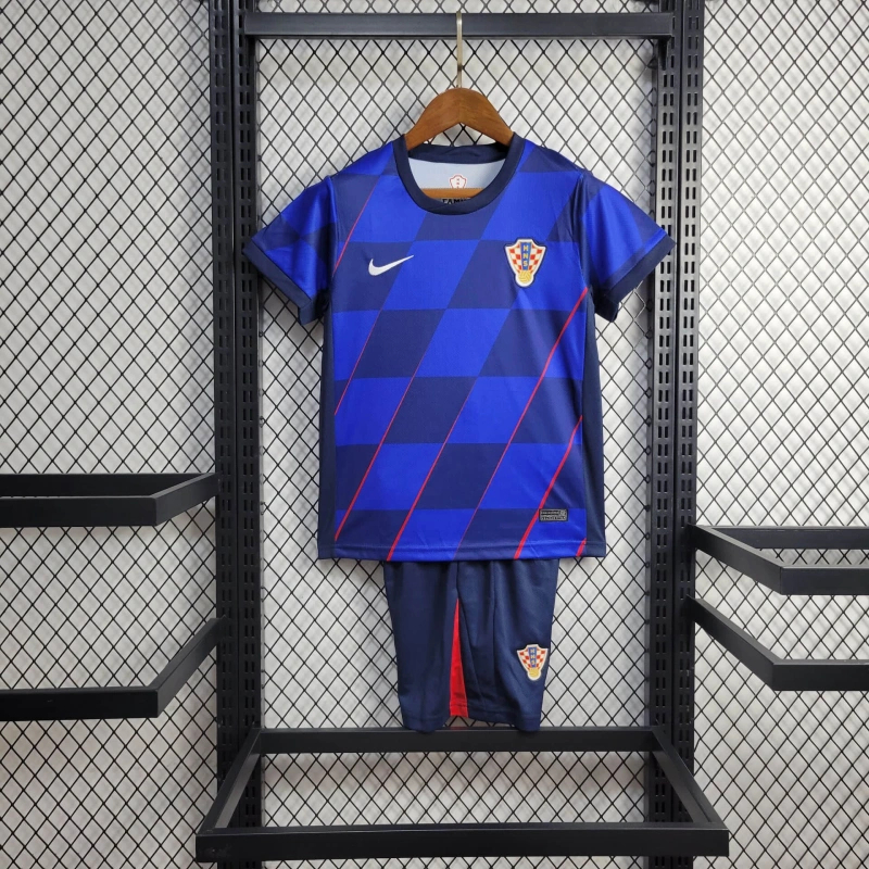 Croatia 2024 Away Stadium Kids Kit - ReplicasJersey