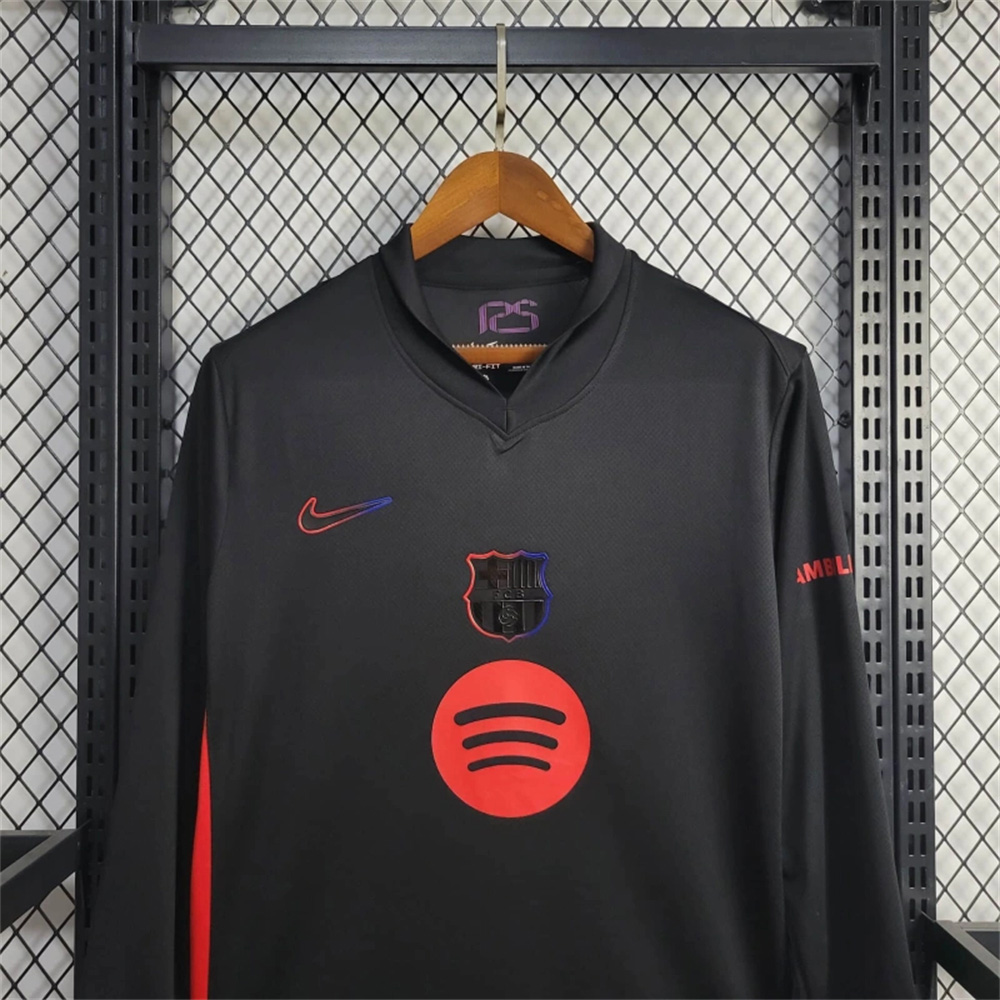 B.A.R.S.A 24-25 Away Long Sleeve Jersey with Big Logo - Fans Version - ReplicasJersey