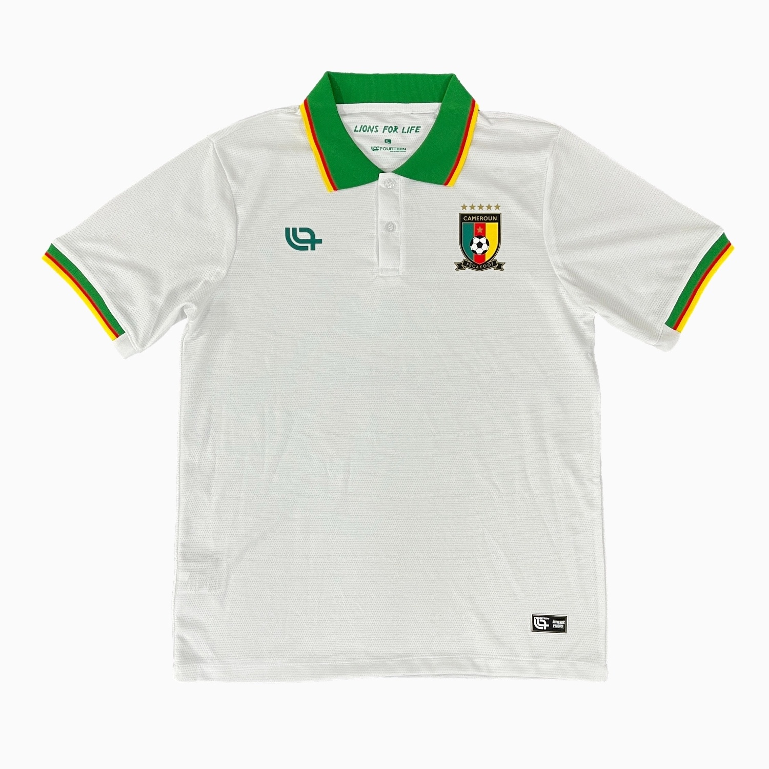 Cameroon 25-26 White Polo Training Jersey - Fans Version - ReplicasJersey