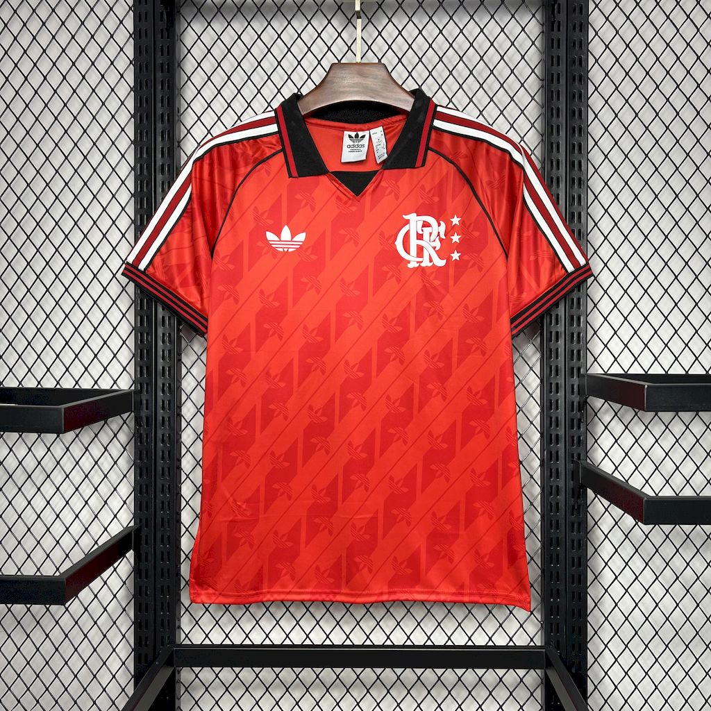 Flamengo 24-25 Red Trefoil Vintage Jersey - Fans Version - ReplicasJersey