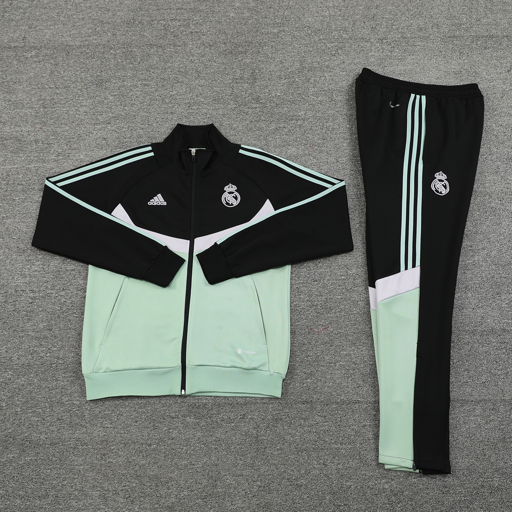 Real Madrid 24-25 Originals LFSTLR Jacket Training Tracksuit - Black and Light Green - ReplicasJersey
