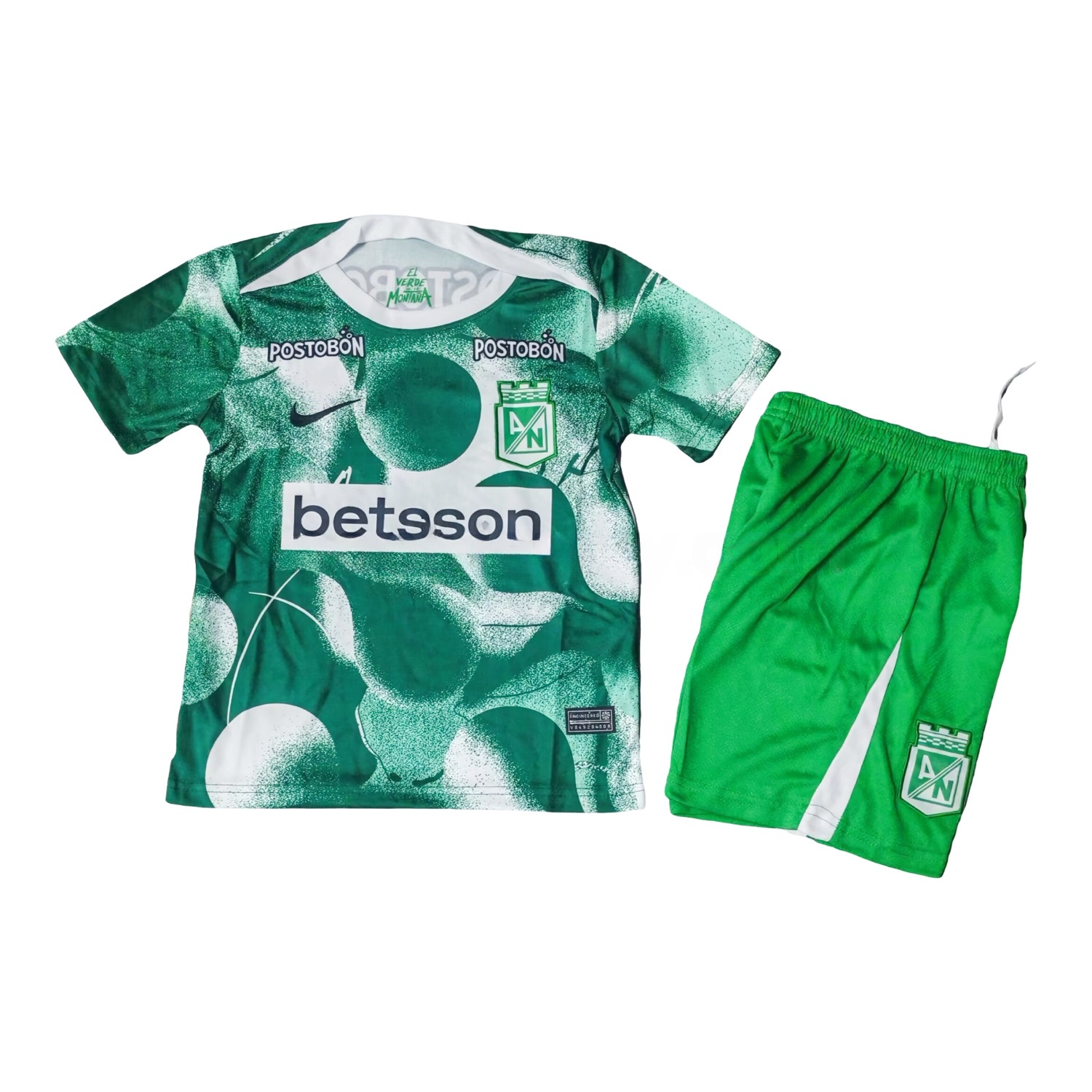 Atlético Nacional 25-26 Pre-Match Training Green Kids Kit - ReplicasJersey