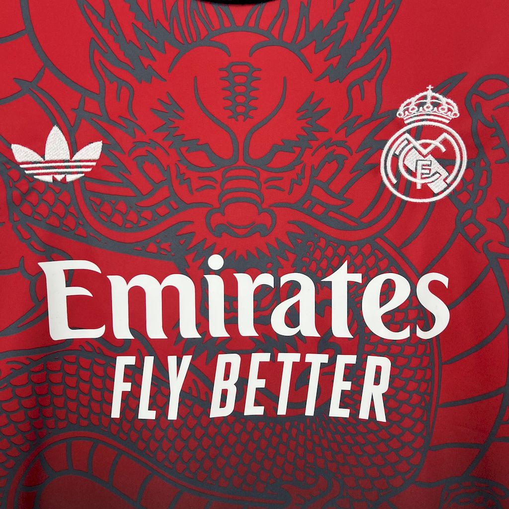 Real Madrid 24-25 Red & Black Dragon Special Edition Jersey - ReplicasJersey