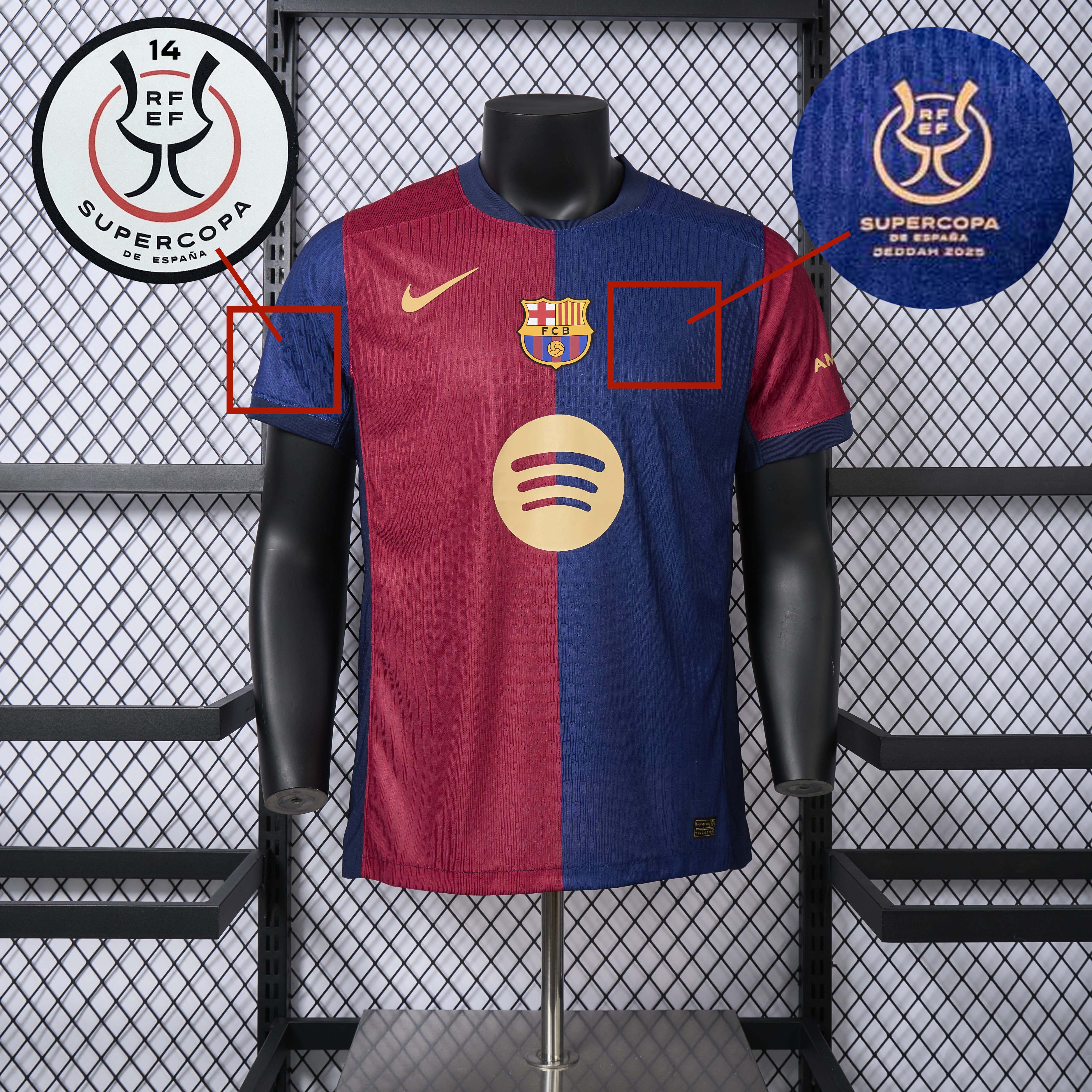 B.A.R.S.A 24-25 Supercopa Jersey with Big Logo - Player Version - ReplicasJersey