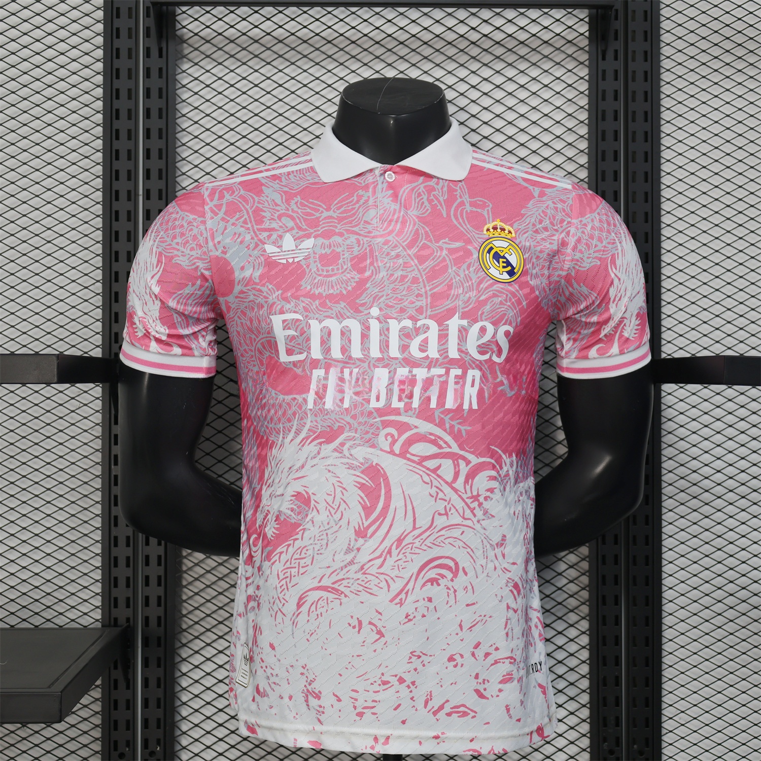 Real Madrid 25-26 Pink and White Gradient Chinese and Western Style Dragon Jersey - Player Version - ReplicasJersey