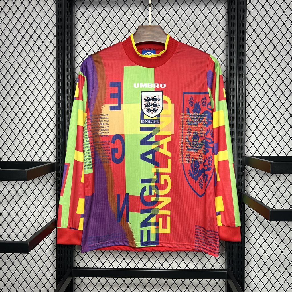 Retro England 1996 Goalkeeper Long Sleeve Jersey - ReplicasJersey