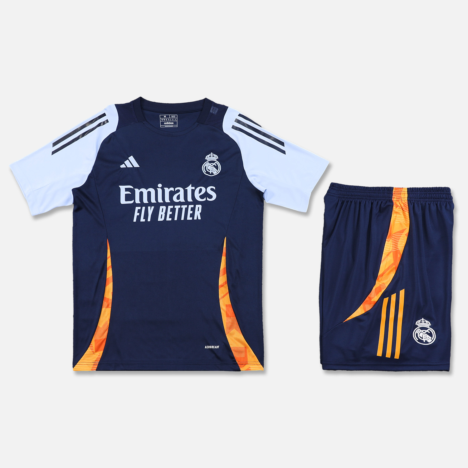 Real Madrid 24-25 Short-Sleeve Training Set - Royal Blue Top & Shorts - ReplicasJersey
