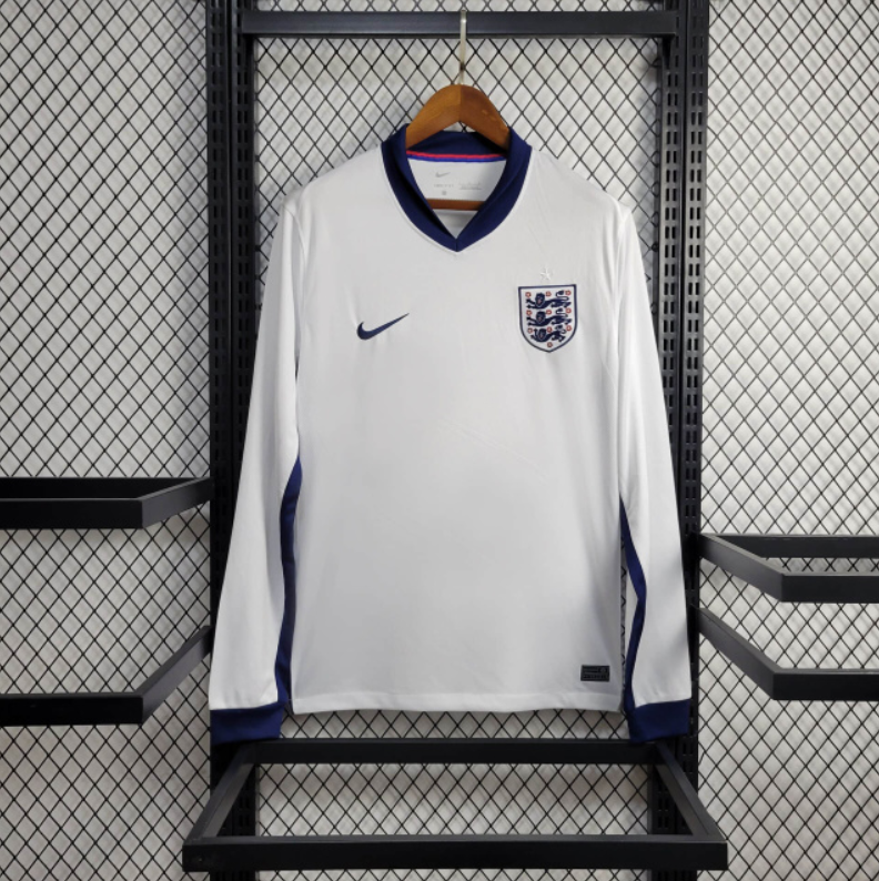 England 2024 Home Stadium Long Sleeve Jersey - Fans Version - ReplicasJersey