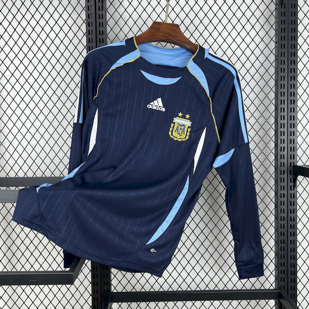 Retro Argentina 2006 Away Long Sleeves Jersey - ReplicasJersey