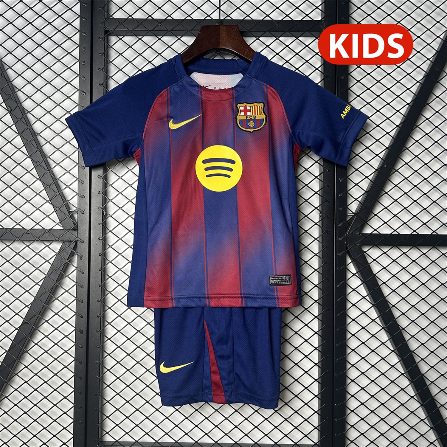 B.A.R.S.A 25-26 Home Kids Kit - Fans Version - ReplicasJersey
