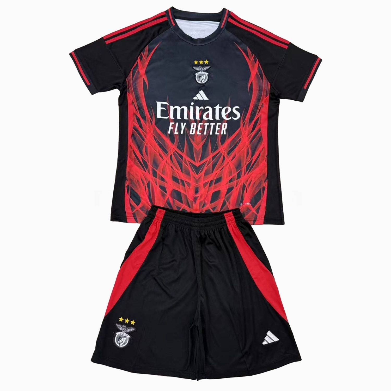 Benfica 24-25 Black and Red Special Edition Men's Adult Jersey Set - Fans Version - ReplicasJersey