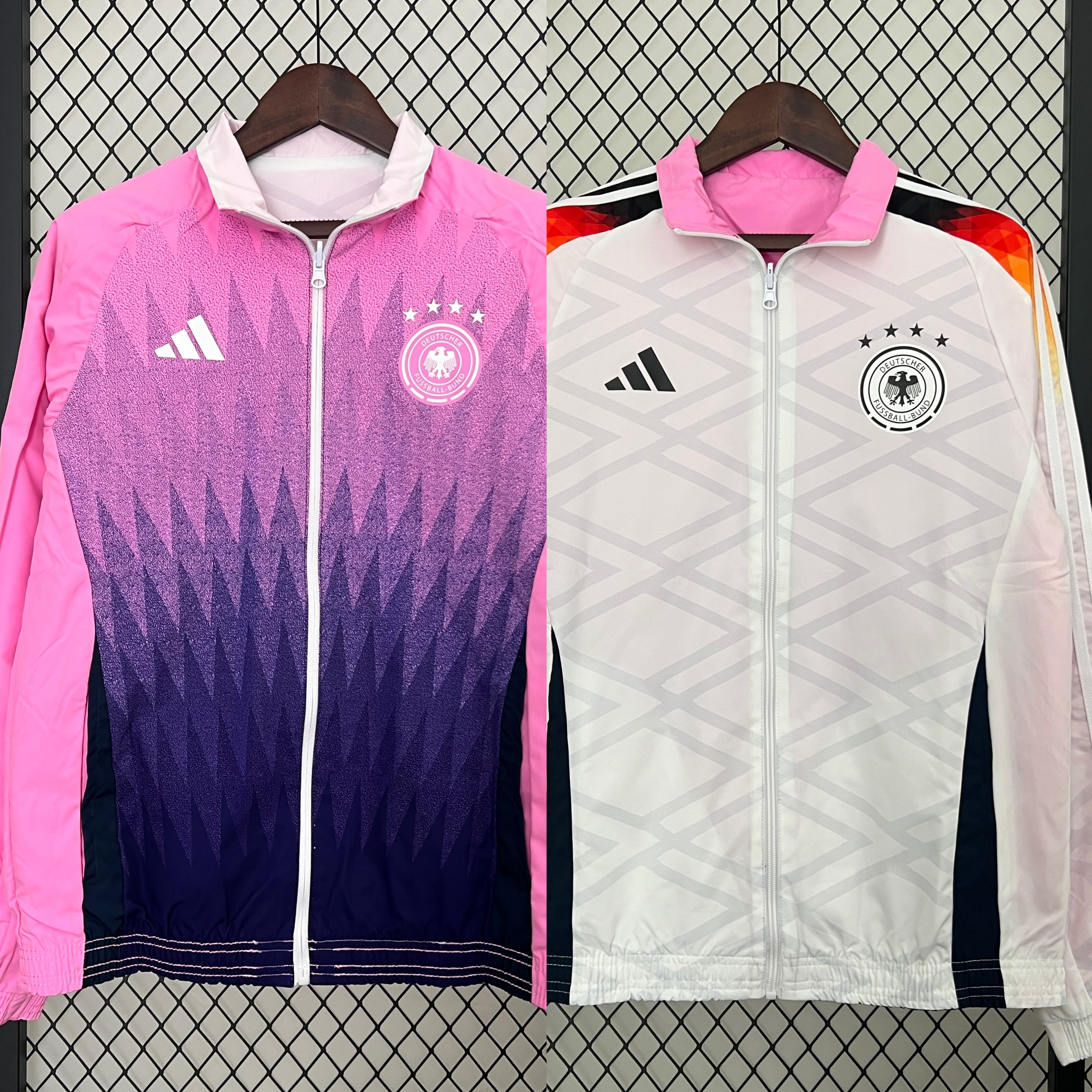 Germany 2024 Double Sided Reversible Windbreaker - Purple & White - ReplicasJersey