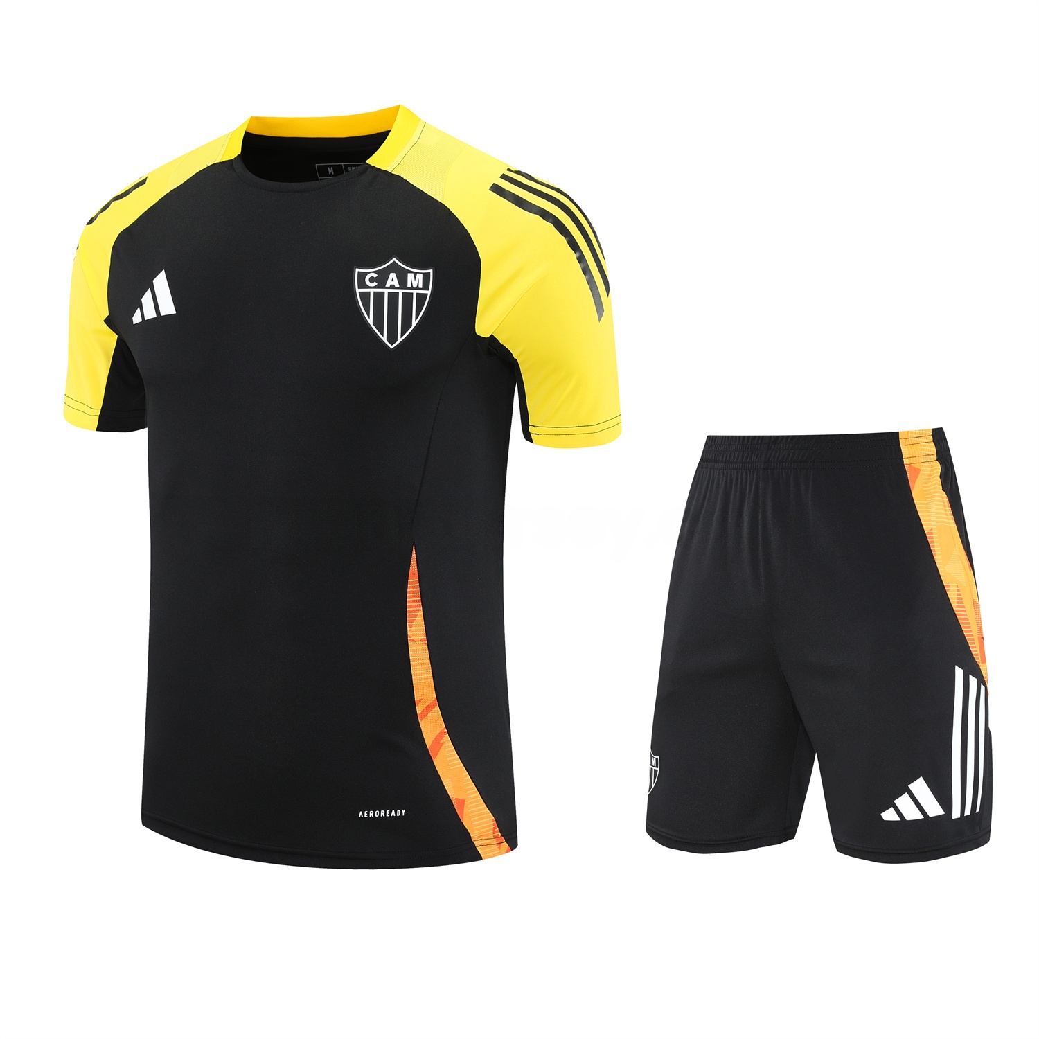 Atletico Mineiro 25-26 Short-Sleeve Kids Training Set - Black Top With Black Shorts - ReplicasJersey