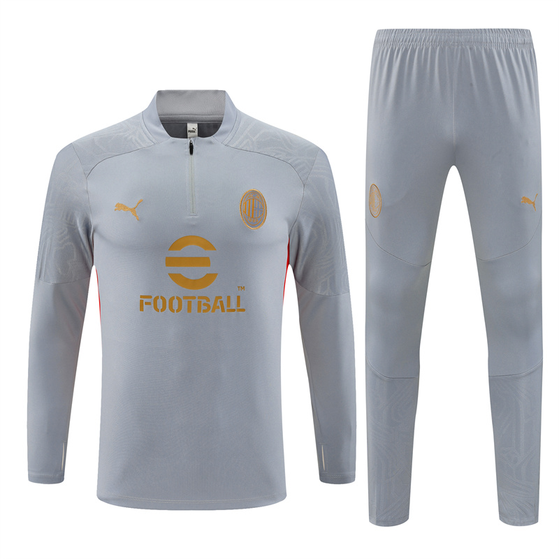 AC Milan 24-25 Long Sleeve Training Set - Grey - ReplicasJersey