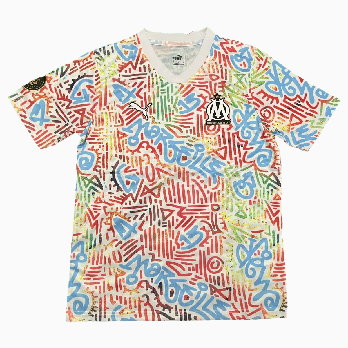 Marseille 24-25 Color Graffiti Pre-match Training Jersey - Fans Version - ReplicasJersey