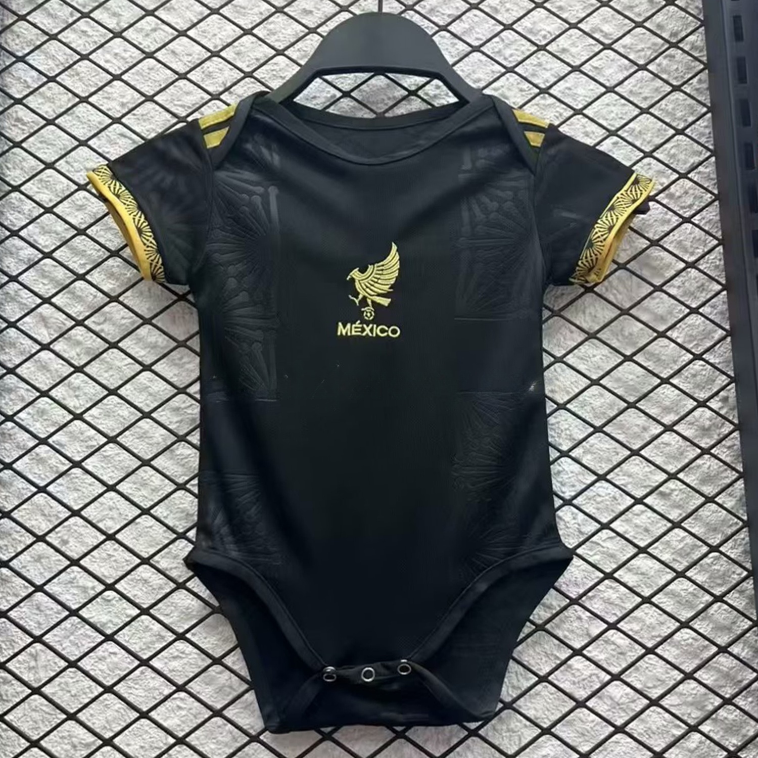 Mexico 2025 Gold Cup Black Baby Crawling Suit - ReplicasJersey