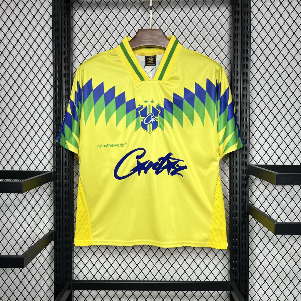 Corteiz x Retro Brazil 1995 Home Jersey - with RTW 18 print - ReplicasJersey
