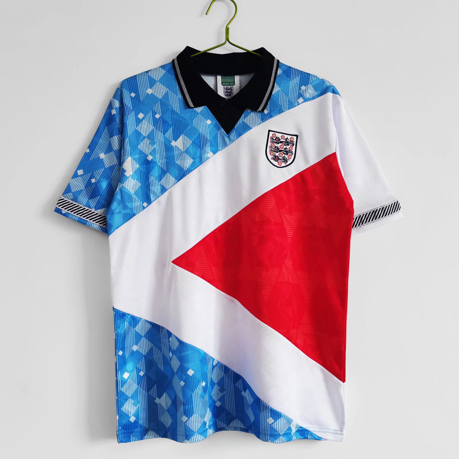 Retro England 1990 Three Color Jersey - ReplicasJersey