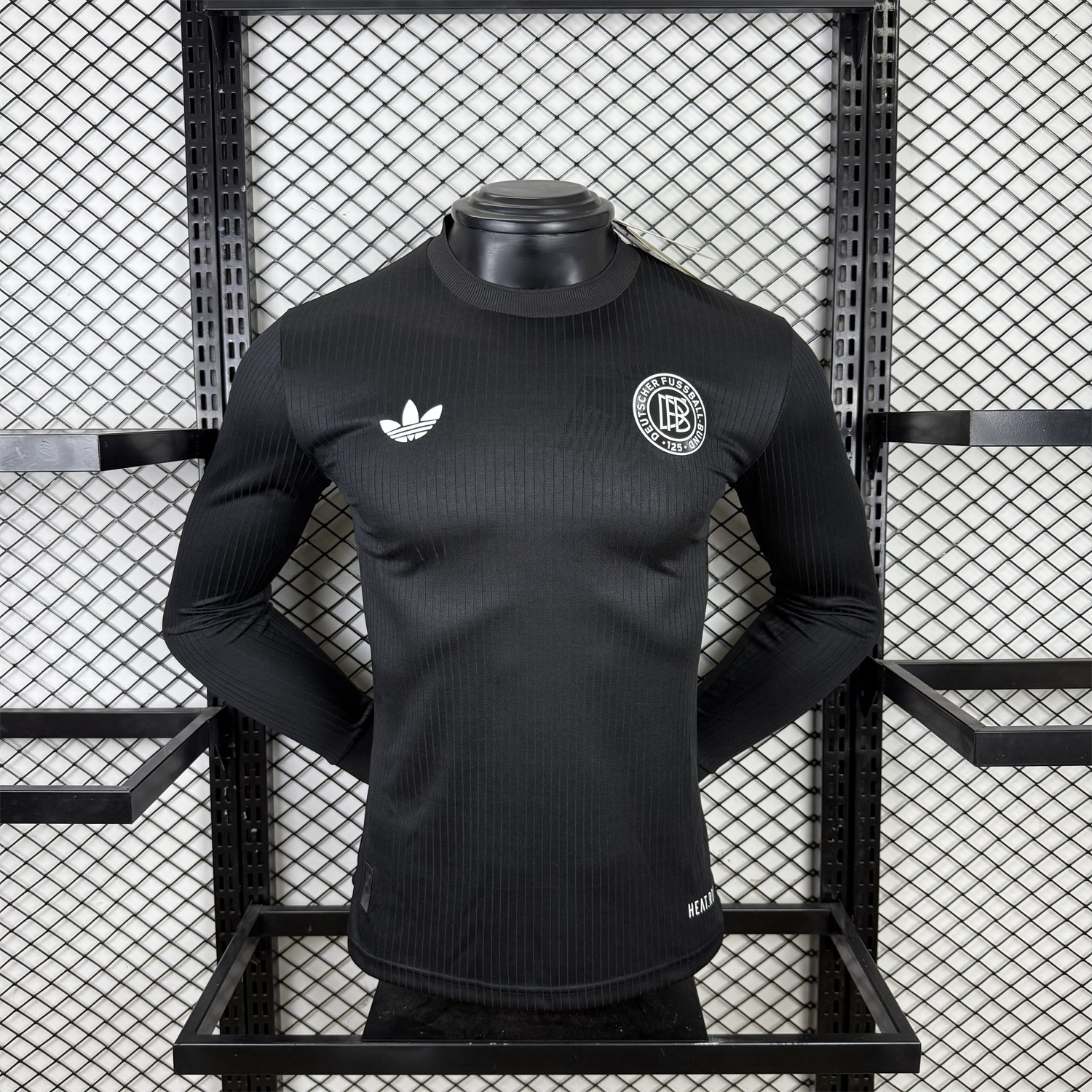 Germany 2025 Black 125-Year Anniversary Commemorative Long Sleeves Jersey - Player Version - ReplicasJersey