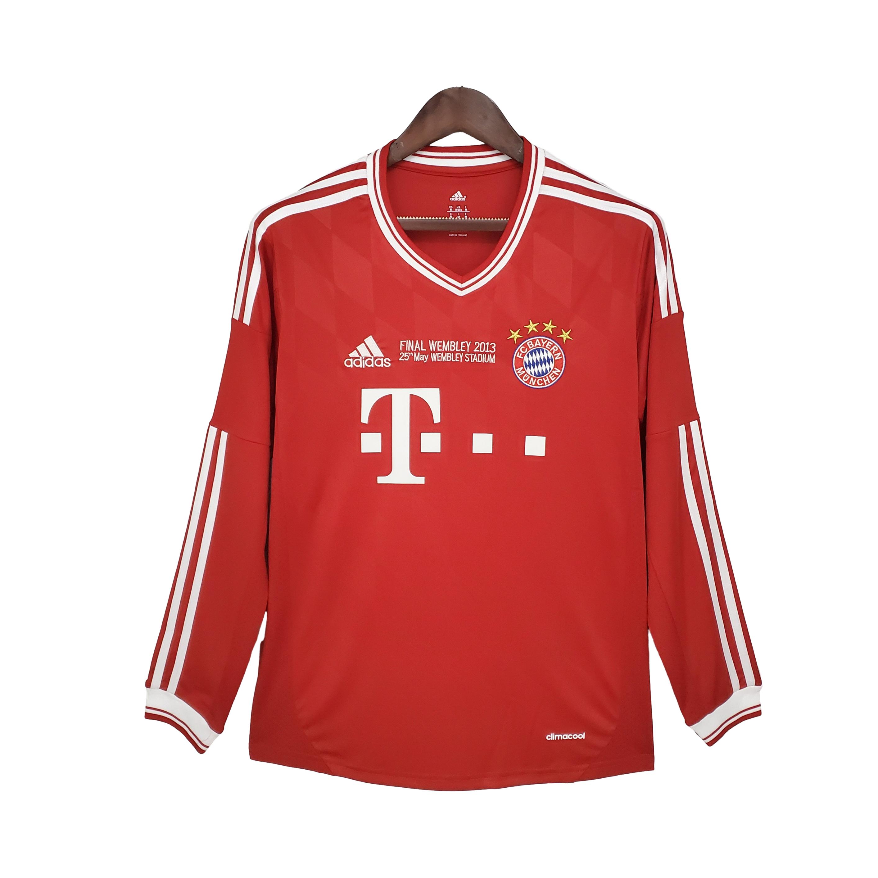 Retro Bayern Munich 13-14 Champions League Final Home Stadium Long Sleeve Jersey - ReplicasJersey