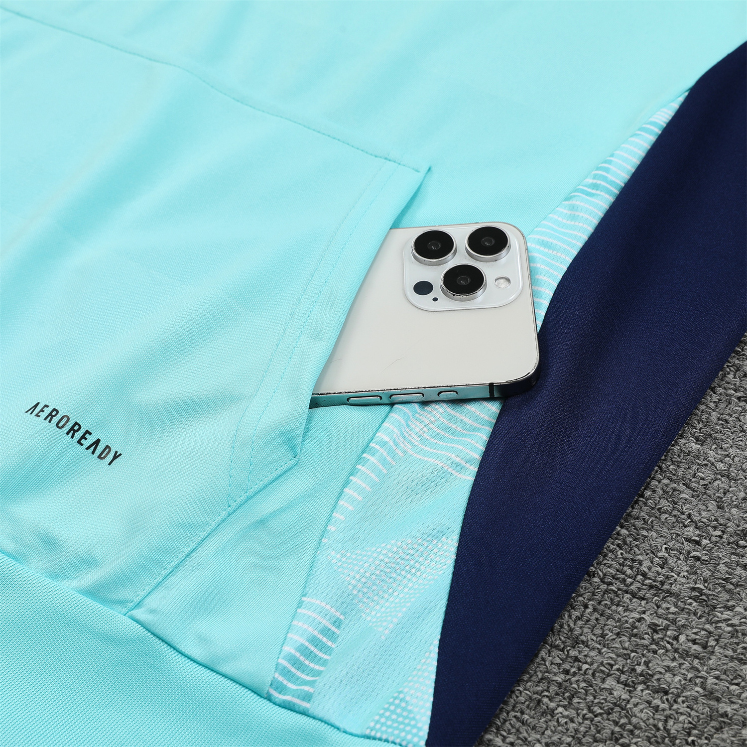 Arsenal 24-25 Training Hoodie Set - Cyan Hoodie and Deep Blue Pants - ReplicasJersey