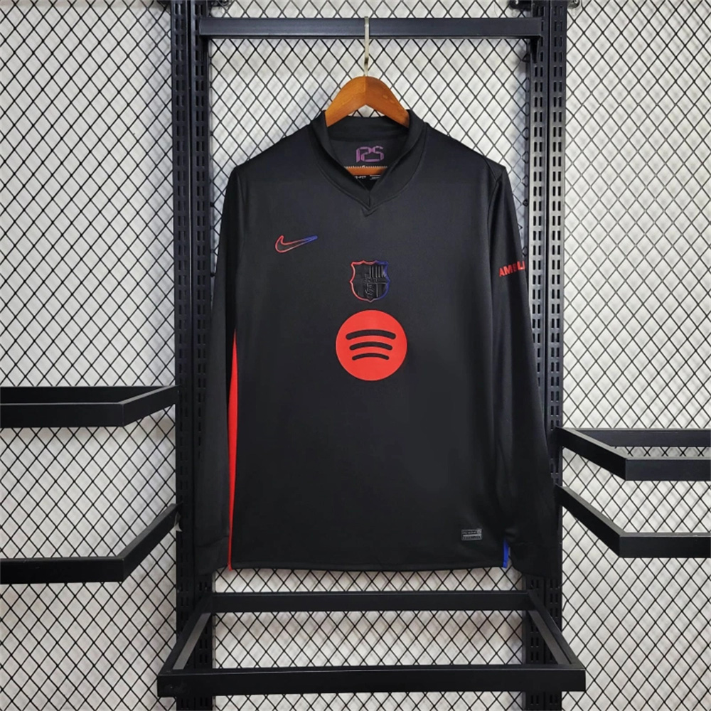 B.A.R.S.A 24-25 Away Long Sleeve Jersey with Big Logo - Fans Version - ReplicasJersey